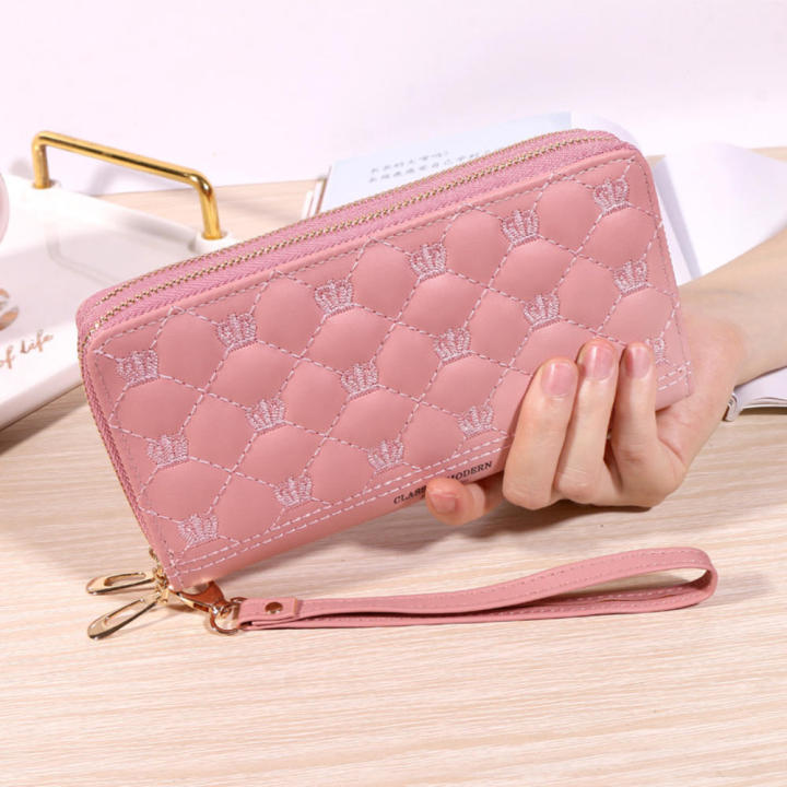 Luxury Long wallet Elegant Fashion Double zipper Clutch Large capacity Women  money bag for Daily use Party Shopping Travel Gift option