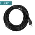 USB 2.0 Extension Cable High Performance -1.5M-Black, Male A To Female A Extension Cable Speed 5GBps for Laptop/PC/Printers. 