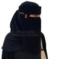 NiQAB Hijab For Girls Women Bidoon Essma Saudi 15x15 with Label and Steel logo clip | Single Niqab Hijab Super Breathable | Saudi forehead Niqab| Princess Crown Naqab Hijab Hijab | Ready to wear Hijab Niqab | High Quality Niqab Korean Fabric Saudi Niqab. 