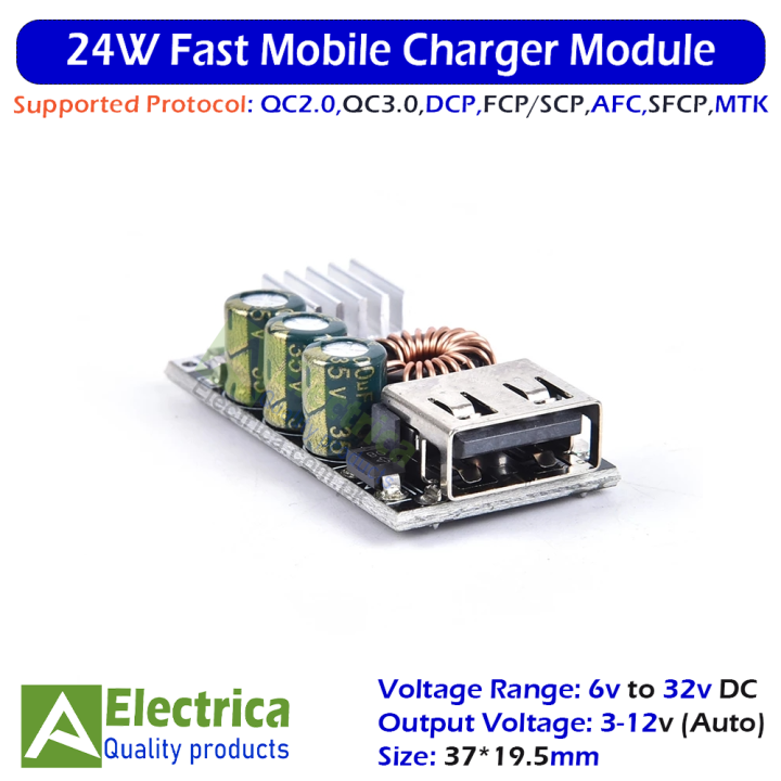 USB QC3.0 USB DC-DC Buck Converter Charging Step Down Module With Coil ...