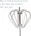Egg Beater Whisk, Stainless Steel Hand Push Whisk Blender Rotating Push Semi-Automatic Egg Beater Hand Push Mixer Stirrer Kitchen Utensil for Whisking, Mixing, Blending, Stirring. 