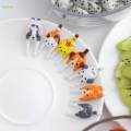 Set of 7 Animal Shape Fruit Fork for Bento Lunch Box Accessories Forks Kids. 