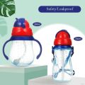 Baby Bottle With Straw Kids Cups Newborn Baby Water Bottles With Portable Cartoon Lovely Straw Cup Feeding Bottle. 