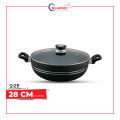 KLASSIC Wok / Karahi Round Short Handle 28Cm with Glass Lid Non Stick. 