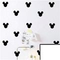 Cartoon Wall Sticker, Mickey Mouse Stickers 3.14 x 2.3 Inch PVC Mickey Stickers - 24 PCS - Perfect for Mickey Mouse Themed Birthday Party Kids & Children Room Deoration Cute Animal Wall Art  Removable(Black). 