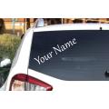 Custom name sticker for car 15x4 inch (White). 