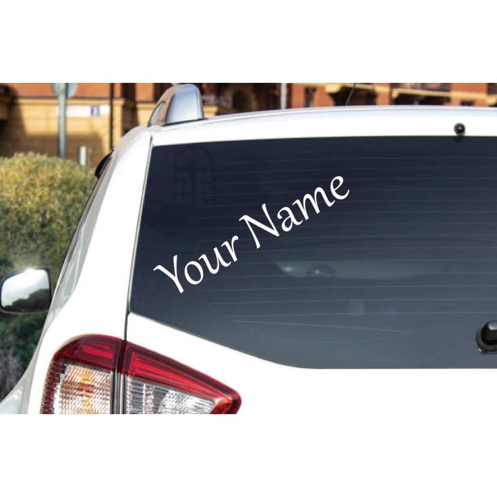 Custom name sticker for car 15x4 inch (White)