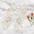 2Pcs Lace Applique Flower Embroidery Applique for DIY Jeans Evening Dress. 