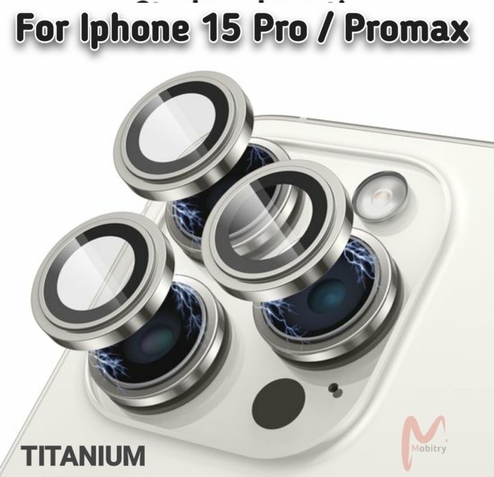 Compatible for IPhone 15 Pro/15 Pro Max Camera Lens Protector Titanium.Iphone 15 pro max metal ring camera protector