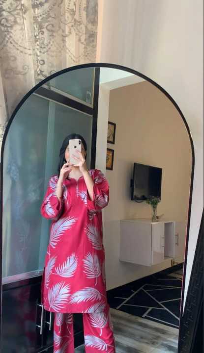 Dua Fashion Arts – 2PC Fine Linen Stitched Suit for Women | Bold Leaf ...