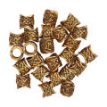 Hao Kan 24 PCS Hair Beads Metal Ancient Gold Antique Large Hole Braiding Bracelet Pendant 10 X 9mm. 