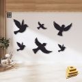 BB Bargain Bazzar DIY 3D Wooden Wall Clock with Birds and Calligraphy Design - Home Decor and Office Gift. 