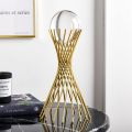 Modern Arts Crystal Nest Tower | Clear Crystal Ball with Metal Stand, Metal Crystal Ball Ornaments, with Gilded Metal Stand Home Ornament, for Home Office Decor, Wedding Gift | Metal Crystal Ball Ornament Nordic Style Wrought Iron Clear Ball Sculptures. 