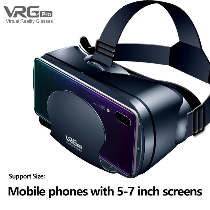 VRG Pro 3D VR Glasses Virtual Reality Full Screen Visual Wide-Angle VR Glasses For 5 To 7 Inch Smartphone Eyeglasses Devices with wear-resisting property
