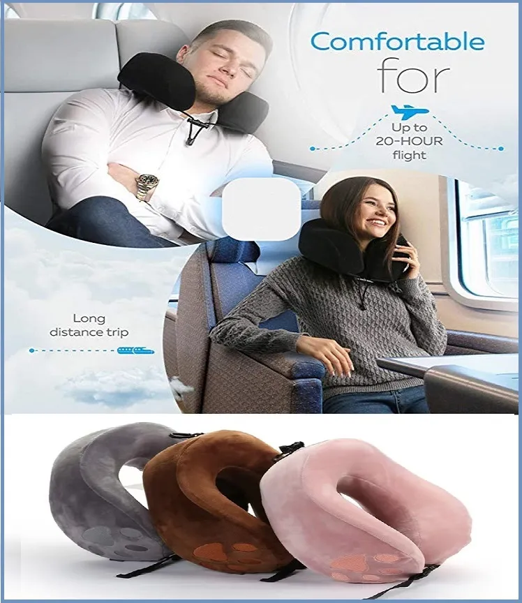 Imported Quality Memory Foam U shaped Neck Pillow Soft Travel Pillow Massage Neck Pillow Neck Pillow Support Pillow Luxury Compact Lightweight Sleep Plane Car Cervical Spine Pillow Bedding Nap Daraz.p...