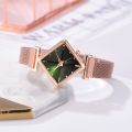 【ETOP】Women Square Watch Luxury Ladies Quartz Magnet Buckle Gradient Color Watches Relogio Feno For Gift Clock. 
