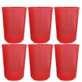 Pack of 6 Glasses/Diamond Plastic Water Glass 425 ML/Color Water Glass/water glasses/water glass set/plastic water glass set/plastic water glasses. 