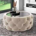 ottoman coffee table round table center table velvet table. 