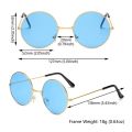 Trendy Circle glasses Reflective Fashionable Disco-inspired Round sunglasses Unisex Hippie-style Metal sunglasses for Summer Music festivals Beach vacations Street style Fashion influencers. 