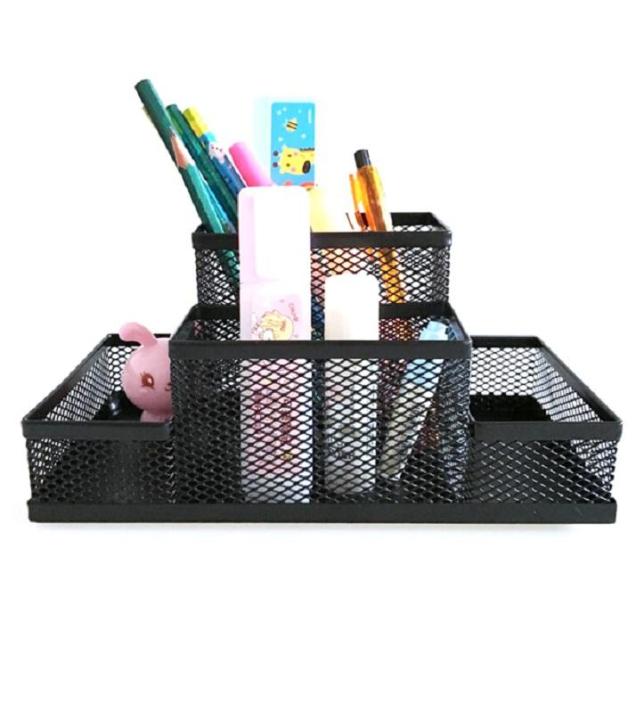 #2%20Metal%20Pen%20Stand%20Mesh%20Style%20Stationary%20Holder%20Desk%20Organizer%20-%20Black%20-%20Image%204