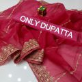 Dinero Outlet Organza Tissue Dupatta with 9mm Sequence Work, Embroidered Fancy Dupatta for Women and Girls, Atishi Color, Trendy Stoler Accessory. 