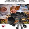 High Quality Black Plastic 10 Pcs Kitchen Measuring Spoons Cups Spoon Baking Coffee Tablespoon Teaspoon Measuring Set Tools Kitchen Scales Measuring Cup And Spoon Coffee Sugar Scoop Cooking Tool Baking Accessories. 