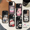 Trend Brand Label Cute Pop Mart Labubu Cartoon Couple Case Compatible For IPhone 7Plus XR 11 15 14 12 13 Pro Max 6S 15 7 6 8 Plus XS Max X SE 2020 Funny Doodle Angel Eye Soft Case. 