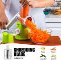 Geedel Rotary Cheese Grater, Kitchen Mandoline Vegetable Slicer with 3 Interchangeable Blades, Easy to Clean Rotary Grater Slicer for Fruit, Vegetables, Nuts. 
