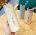 NICE 400ml Water Bottles Glass and Plastic | Double Wall Vacuum Insulation Hot & Cold Thermos Flask | Easy to Carry Travel Water Bottles. 