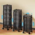 Kitchen Round shape Storage Rack Vegetable Rack 3/4/5 Layer's 360 Degree Movable Cylindrical Kitchen Storage Rack, Closet Storage Rack, Condiment Jars, Vegetable and Fruit Kitchen Storage Trolley for Home/Office. 