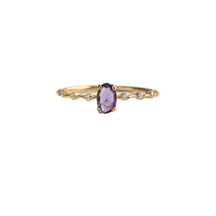 ROXI real S fashion 18k gold rings purple diamond rings women engagement