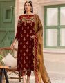 EMAAN ADEEL VELVET EMBROIDERED DRESS NET EMBROIDERED DUPATTA. 