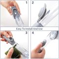 2 in 1 Replaceable Cleaning Brush With 1 Sponge Heads and 1 Brush For Kitchen, Sink, Bathroom, Automatically add Cleaner Decontamination Wok Brush Cleaning Brush. 