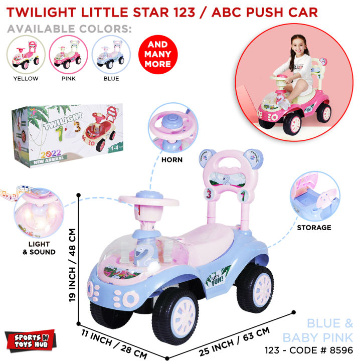 Kids Twilight Push Car With Lights & Music, Little Star Ride On Car With Under Seat Storage Push Car For Toddlers With Melody Horn & Flashing Light Baby Four Wheel Buggy Suitable For Children For Both Outdoor & Indoor Fun Play & Development Best Toy Gift