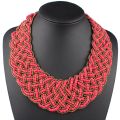 Claire Jin Women Collar Bohemian Necklace Handmade Woven Small Beads Choker Necklaces Vintage Fashion Ethnic Jewelry. 