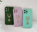 FELMYST Original Case For OPPO Realme C17 3D Metal Deer Head Elk Luxury Square Liquid Silicone Back Mobile Phone Casing Boy Men Gril Gift Soft Lens Protect Cover. 