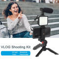 AY-49 Professional Video Making Kit with Tripod 49 LED Ring Light and Microphone Portable Vlogging Studio Setup for Smartphone TikTok YouTube Live Streaming Makeup Photography Overhead Shots Content Creation and Online Recording. 