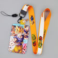 Dragon Ball Super Saiyan Anime Characters PVC Card Holder Student Outdoor Hard Case Hanging Neck Bag Card Cover Lanyard ID Card. 