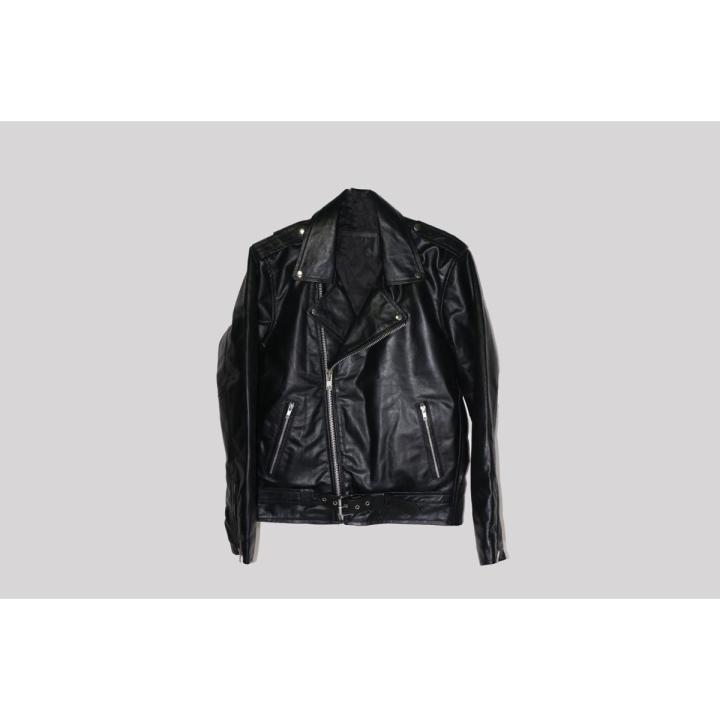 BIKER Black LEATHER JACKET , Pure 100 cow leather, YKK zipper, LeatherOcity
