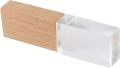 32GB USB 2.0 Flash Drive Novelty Wood Crystal Transparent Pen Drive LED Light Memory Stick Thumb Drives Data Storage Pendrive Gifts (32 GB, Crystal & Wood). 