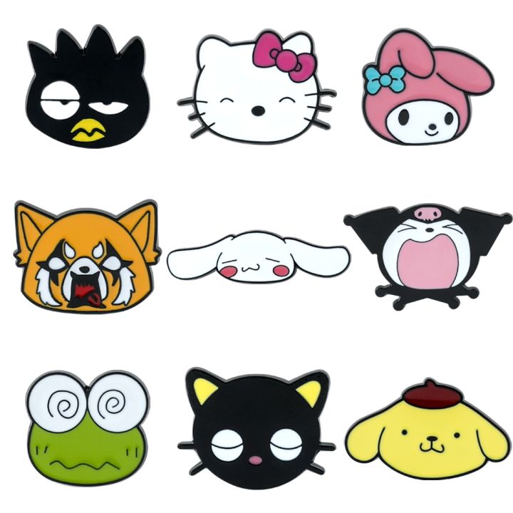 Anime Sanrio Hello Kitty Enamel Pin Cartoon Figure Cinnamoroll Kuromi Metal Badge Brooch Jacket Jeans Lapel Pin Kawaii Jewelry