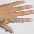Double Finger Bands Smooth Rose Flower Shape Finger Rings. 