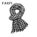 Versatile Long Scarf Wrap Stylish Black White Plaid Print Scarf with Tassel Trim Warm Shawl for Women Women Black White Scarf. 
