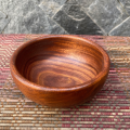 Handcrafted Wooden Bowl - With A Free Wooden Spoon | Natural Finish | Rustic Kitchen Décor | Serving Bowl for Salads, Fruits, and Snacks. 