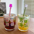 Splashproof Straw Accessory 4pcs Cute Silicone Straw Toppers for Water Bottles Dustproof Splashproof Lid Cover Fun Hat Design Buyers' Favorite Silicone Straw Cover. 
