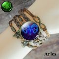 【beauty code】Glow The Dark 12 Zodiac Sign Woven Rope Bracelet Aries Taurus Cancer Leo Constellation Jewelry Birthday. 