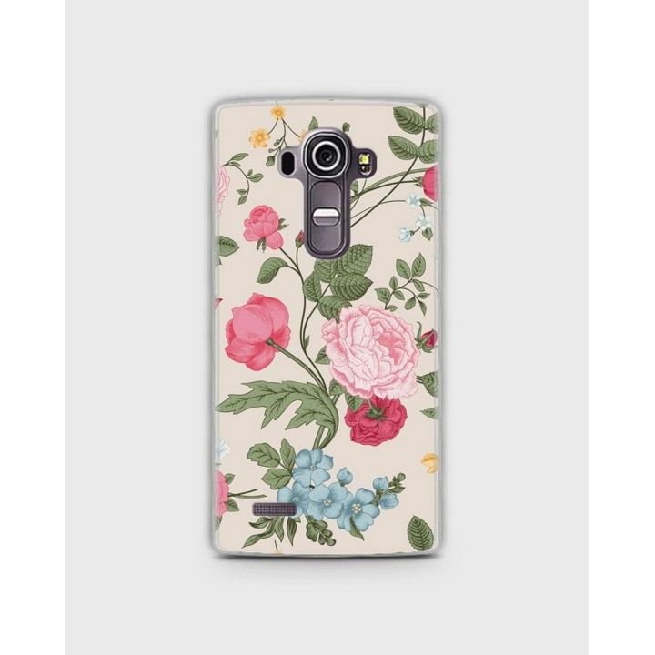 Lg G4 Cover In Hybrid Soft Case Cover Pink-Red Roses - 1Cover691