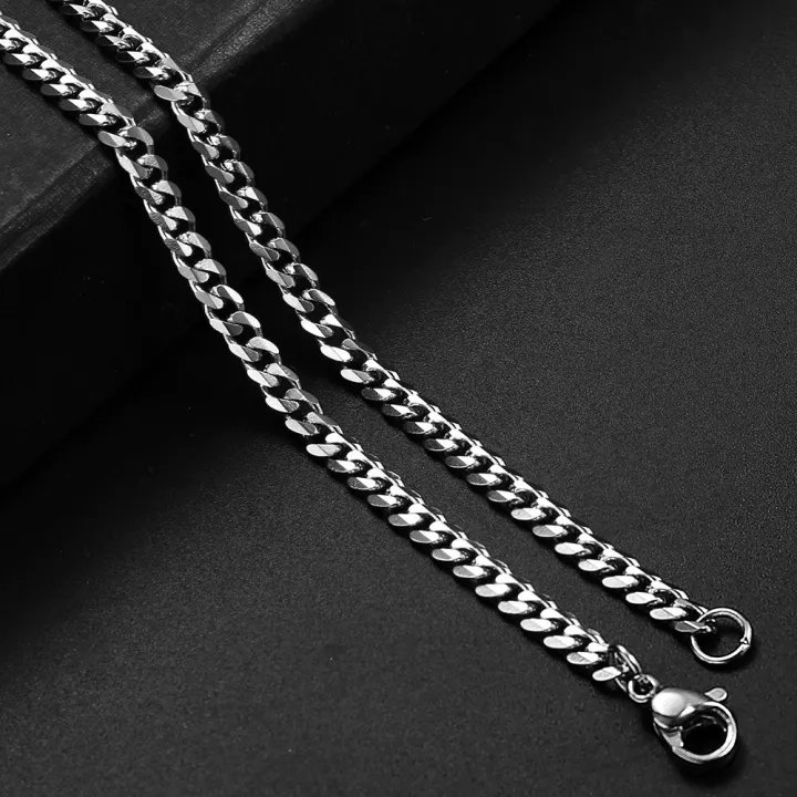 Silver/Black/Golden%20Stainless%20Steel%20Italian%20Thin%20Cuban%20Chain%20For%20Men/Boys%20Neck%20-%20Image%202