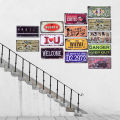 Metal Wall Painting Retro Car Number Metal License Plate Decor. 