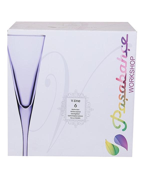 Vline Turquoise Stemware - 6 Pieces